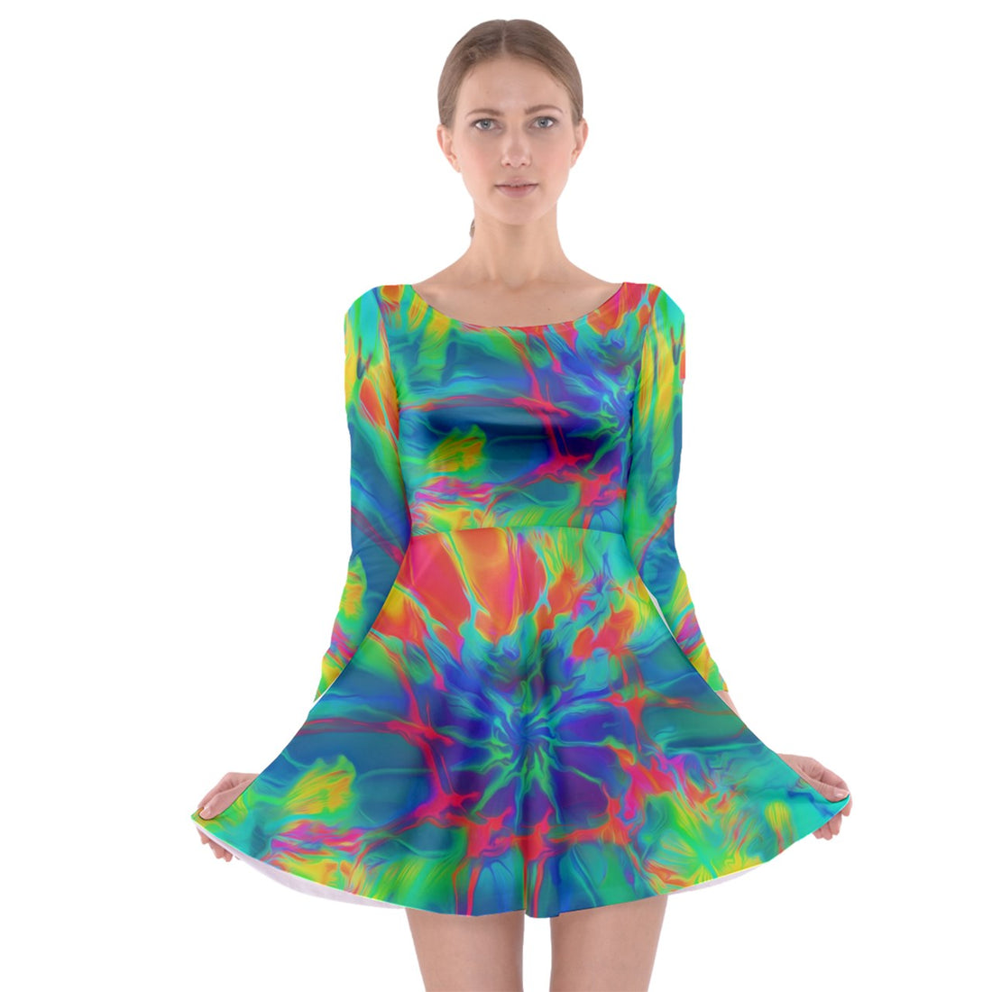 Neurotransmitters Activation Long Sleeve Skater Dress