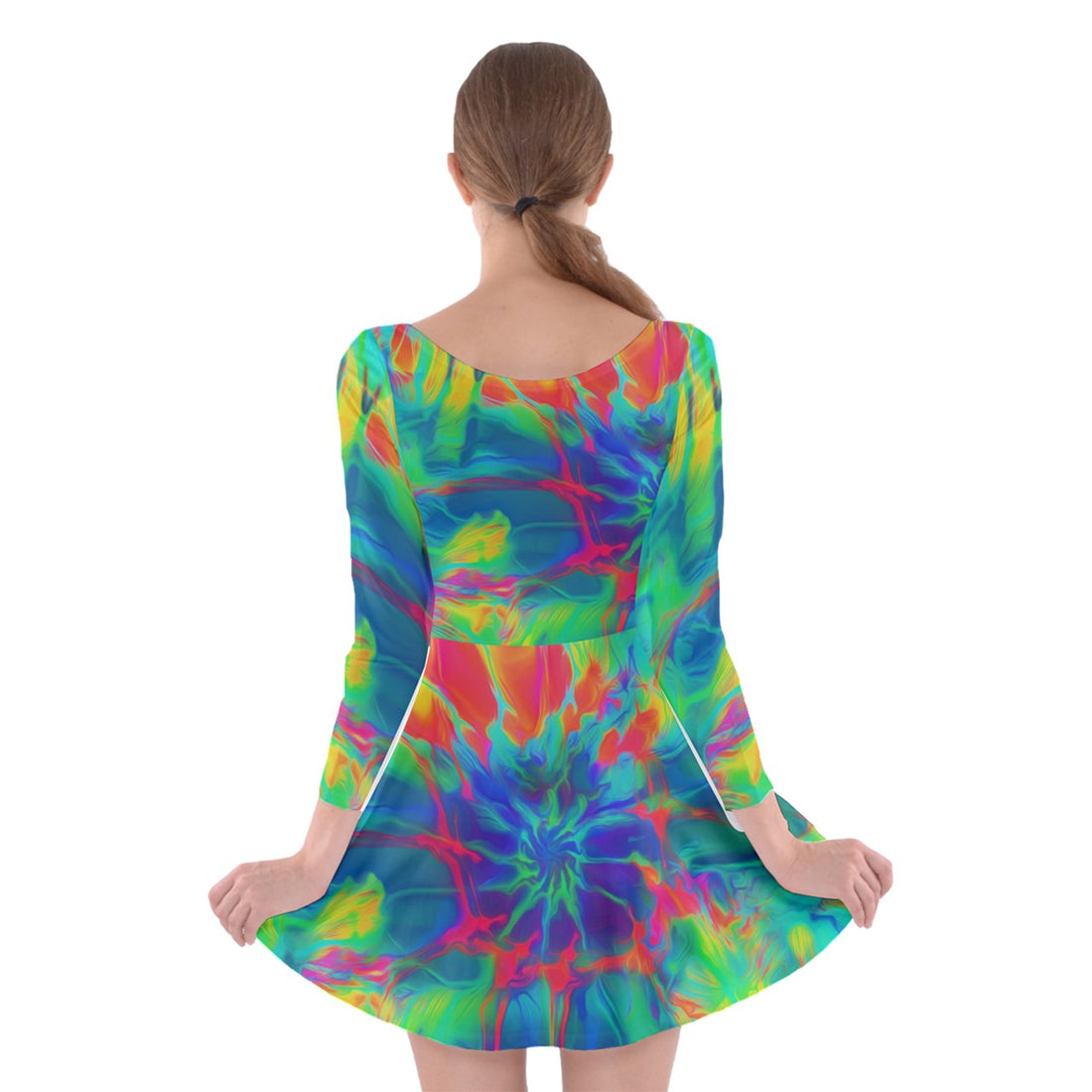 Neurotransmitters Activation Long Sleeve Skater Dress