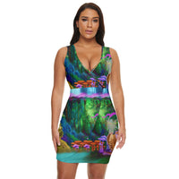 Feminine Energy Balance Draped Bodycon Dress
