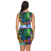 Feminine Energy Balance Draped Bodycon Dress