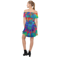 Neurotransmitters Activation Off Shoulder Chiffon Dress
