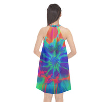 Neurotransmitters Activation Halter Neckline Chiffon Dress