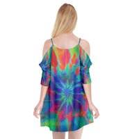 Neurotransmitters Activation Cutout Spaghetti Strap Chiffon Dress