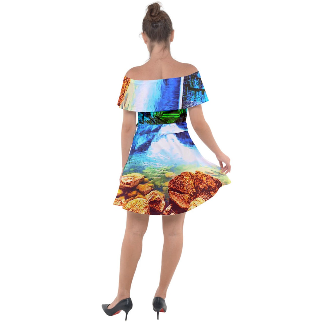 Protect your home and frequency Off Shoulder Velour Dress