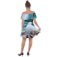 Protect your home and frequency Off Shoulder Velour Dress