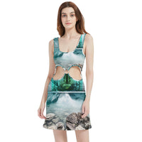 Protect your home and frequency Velvet Cutout Dress