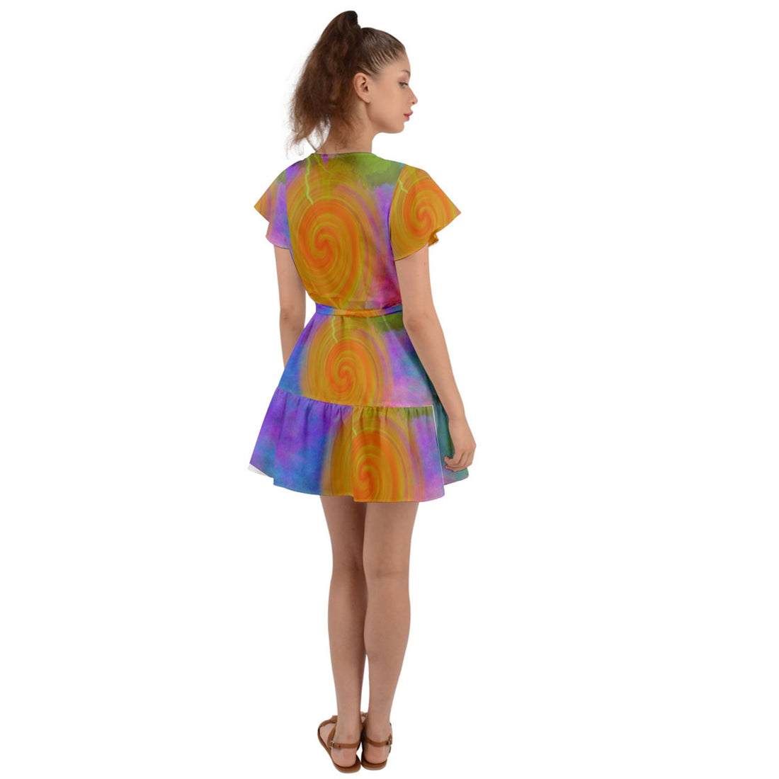 Heal Panic Attacks Flutter Sleeve Wrap Dress