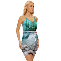 Protect your home and frequency Wrap Tie Front Dress