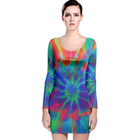 Neurotransmitters Activation Long Sleeve Velvet Bodycon Dress