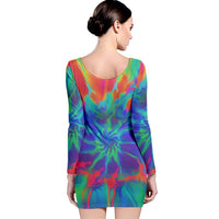 Neurotransmitters Activation Long Sleeve Velvet Bodycon Dress