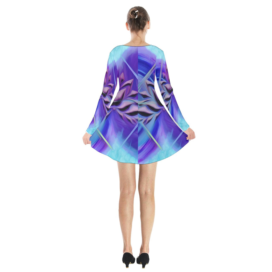 Twin Flames & Multidimensional Benefits Long Sleeve Velvet V-neck Dress