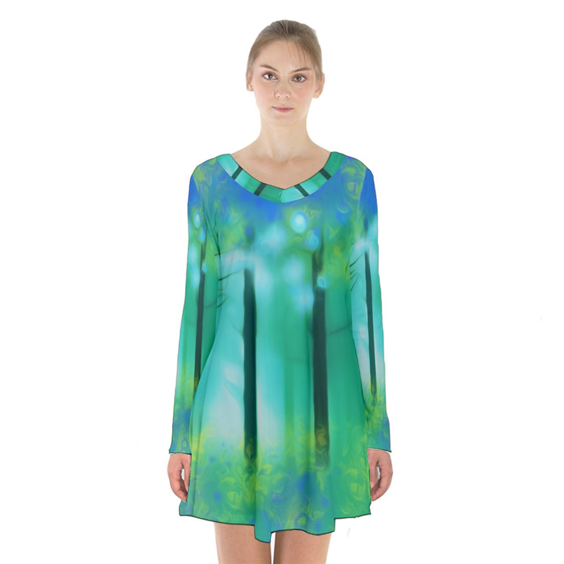 The Power of Hope Long Sleeve Velvet V-neck Dress