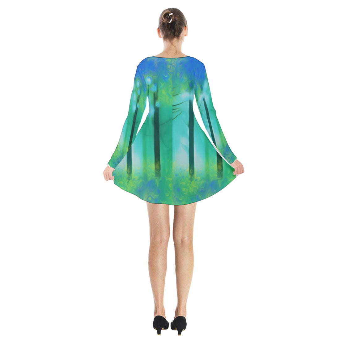 The Power of Hope Long Sleeve Velvet V-neck Dress