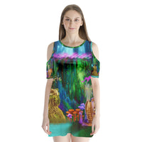 Feminine Energy Balance Shoulder Cutout Velvet One Piece