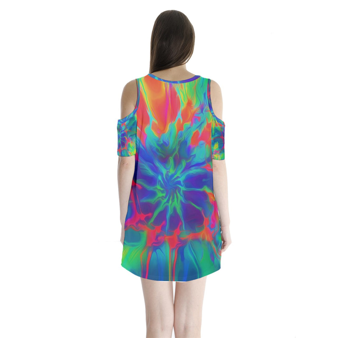 Neurotransmitters Activation Shoulder Cutout Velvet One Piece