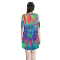 Neurotransmitters Activation Shoulder Cutout Velvet One Piece