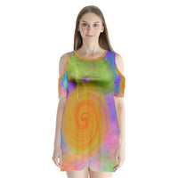 Heal Panic Attacks Shoulder Cutout Velvet One Piece