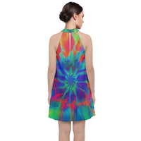 Neurotransmitters Activation Velvet Halter Neckline Dress