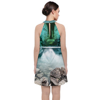 Protect your home and frequency Velvet Halter Neckline Dress