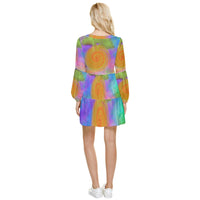 Heal Panic Attacks Tiered Long Sleeve Mini Dress