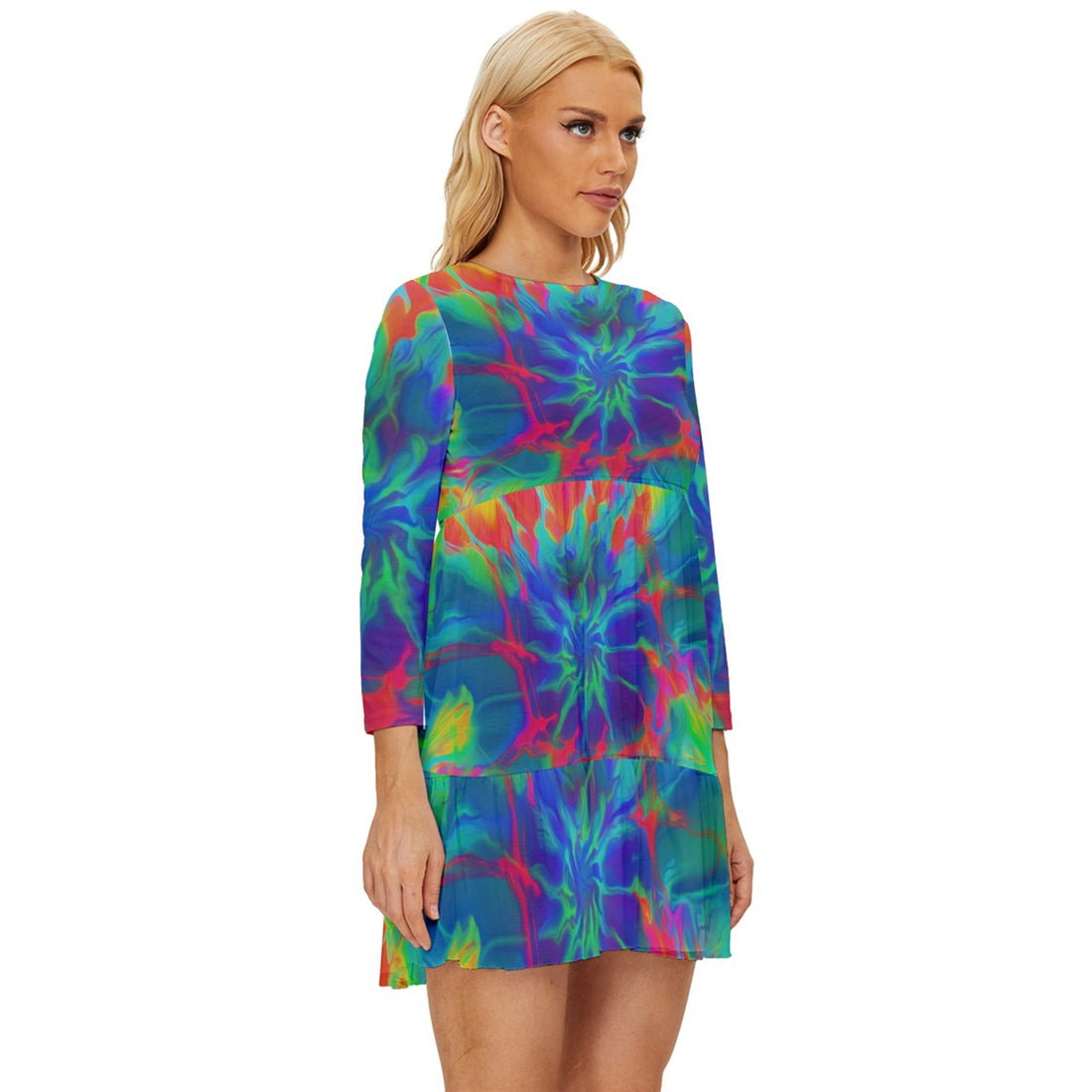 Neurotransmitters Activation Long Sleeve Babydoll Dress