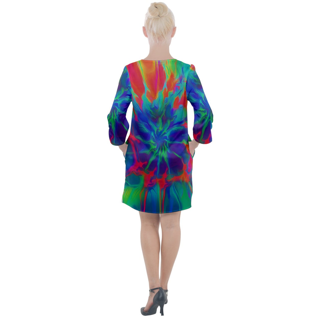 Neurotransmitters Activation Open Neck Shift Dress