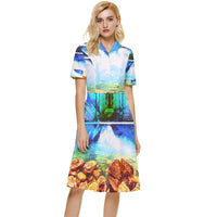 Protect your home and frequency Button Top Knee Length Dress