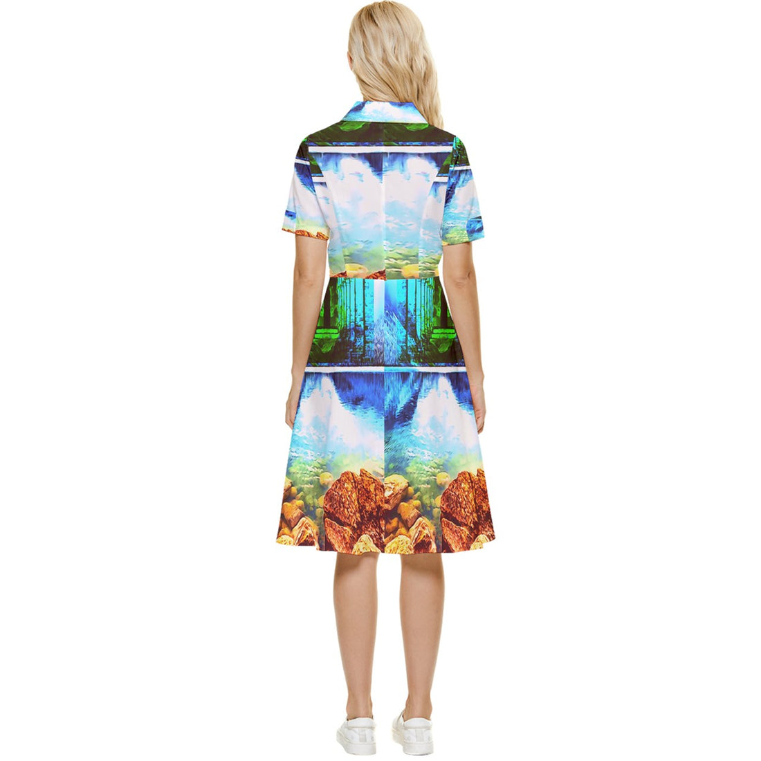 Protect your home and frequency Button Top Knee Length Dress