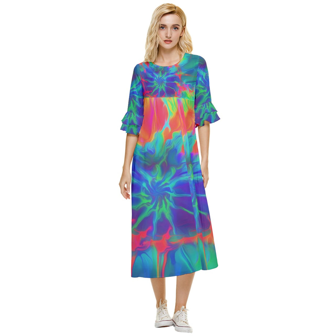 Neurotransmitters Activation Double Cuff Midi Dress