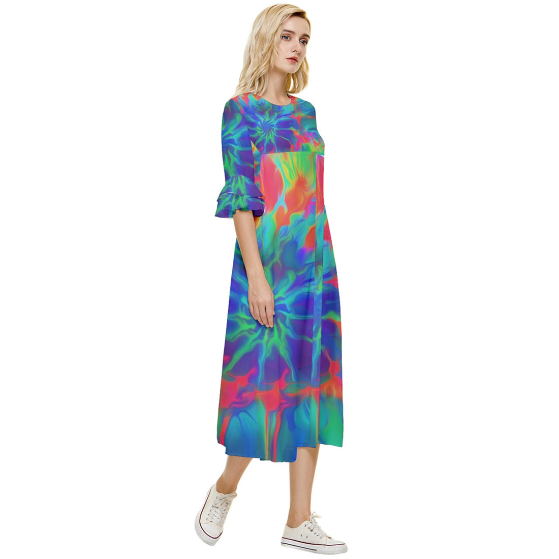 Neurotransmitters Activation Double Cuff Midi Dress