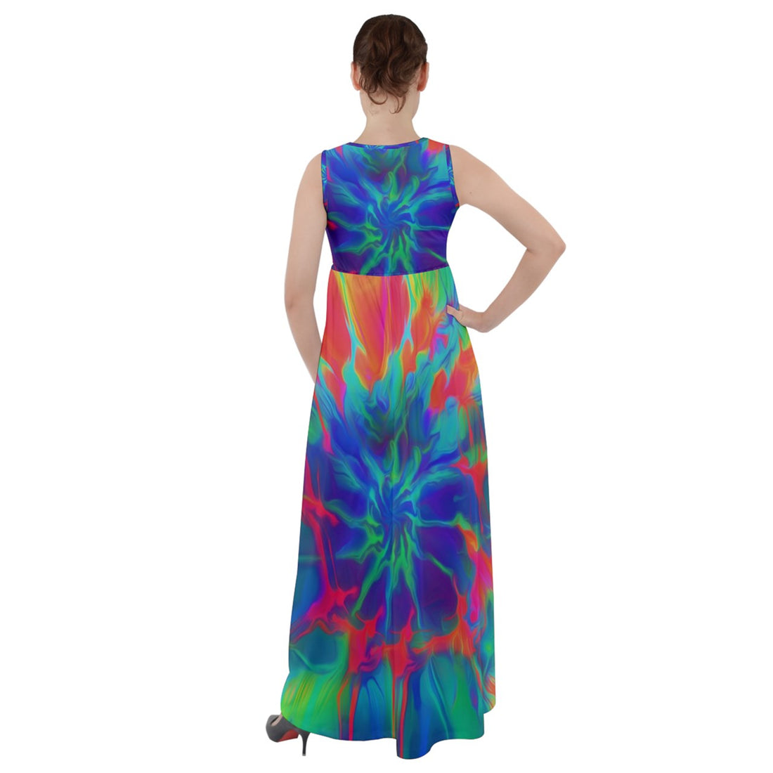 Neurotransmitters Activation Empire Waist Velour Maxi Dress