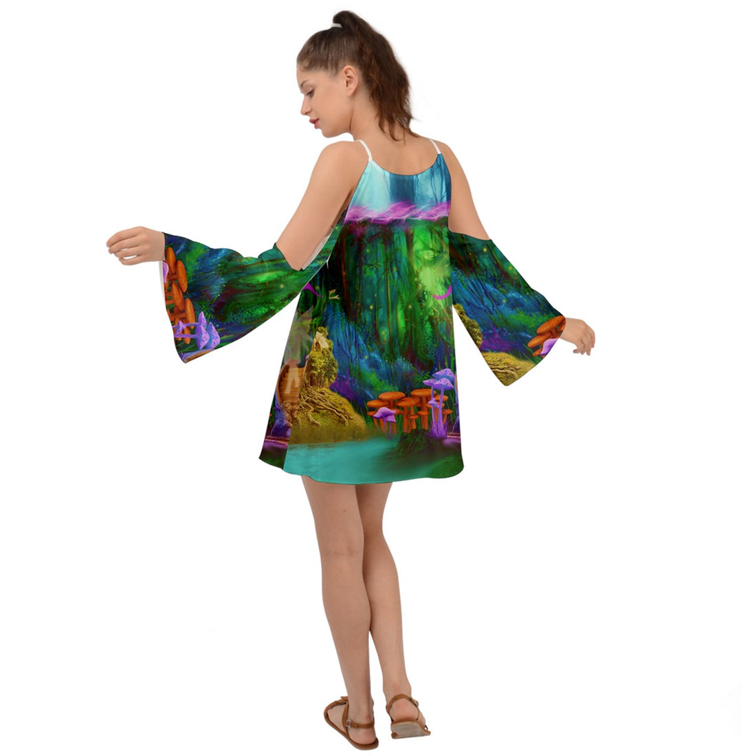 Feminine Energy Balance Kimono Sleeves Boho Dress