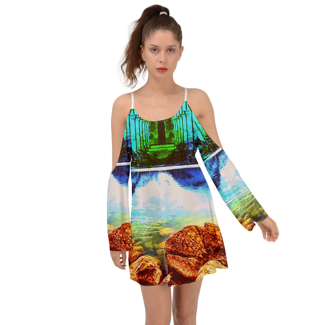 Protect your home and frequency Kimono Sleeves Boho Dress