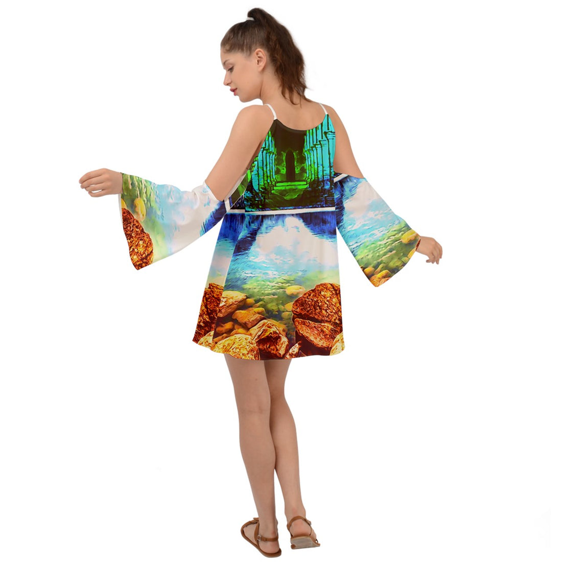 Protect your home and frequency Kimono Sleeves Boho Dress