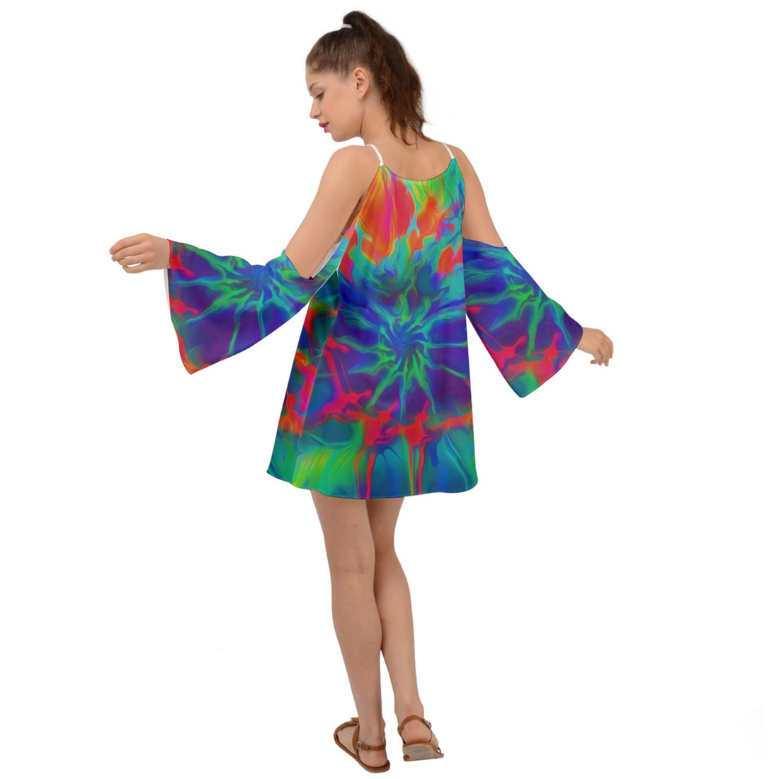 Neurotransmitters Activation Kimono Sleeves Boho Dress