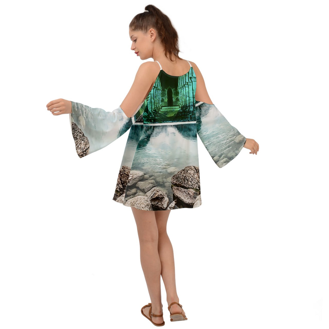 Protect your home and frequency Kimono Sleeves Boho Dress