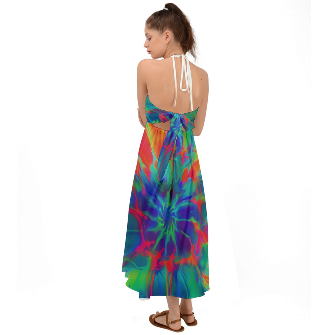 Neurotransmitters Activation Halter Tie Back Dress