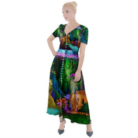 Feminine Energy Balance Button Up Short Sleeve Maxi Dress