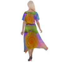 Heal Panic Attacks Cross Front Sharkbite Hem Maxi Dress