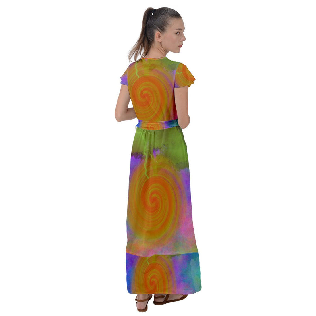 Heal Panic Attacks Flutter Sleeve Maxi Dress