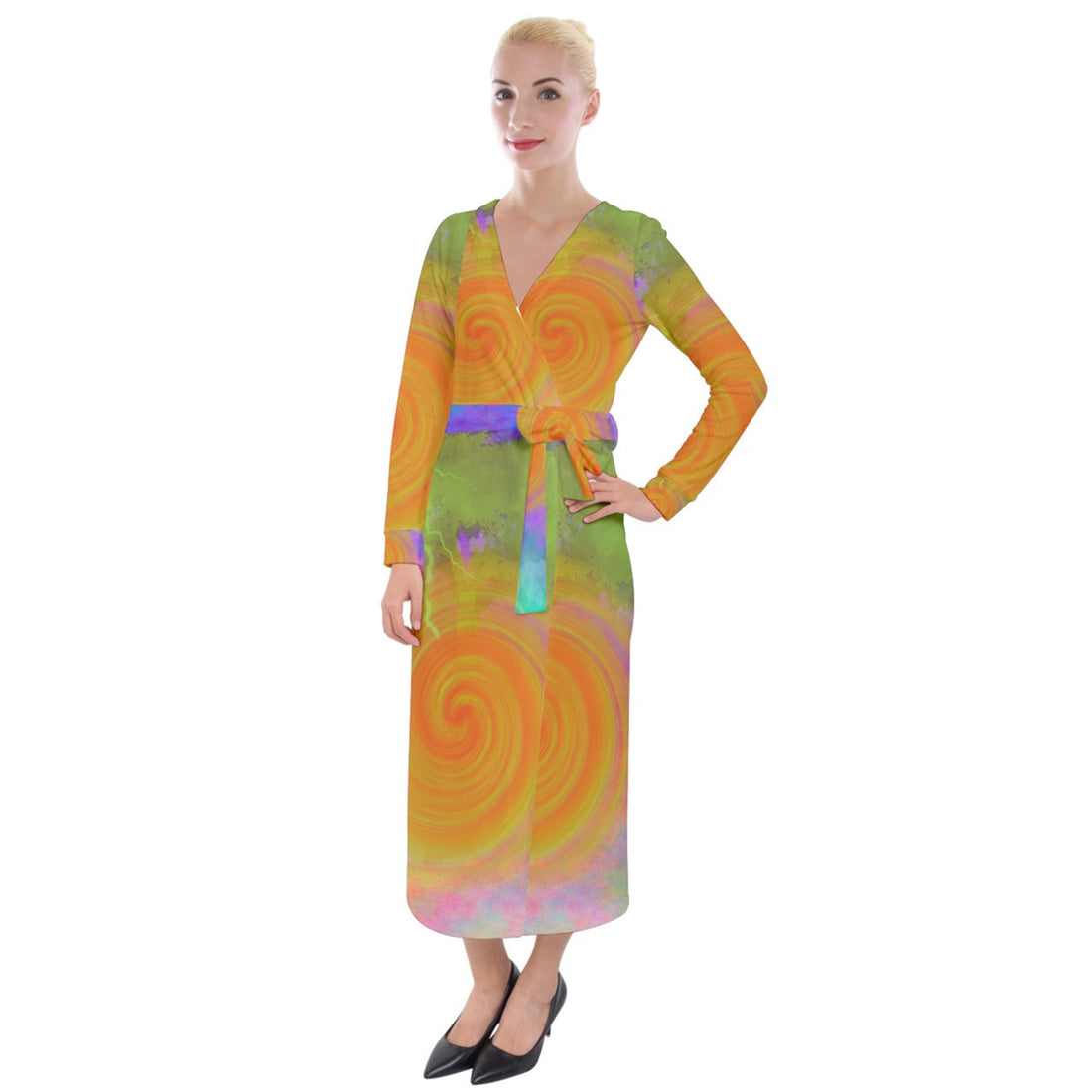 Heal Panic Attacks Velvet Maxi Wrap Dress