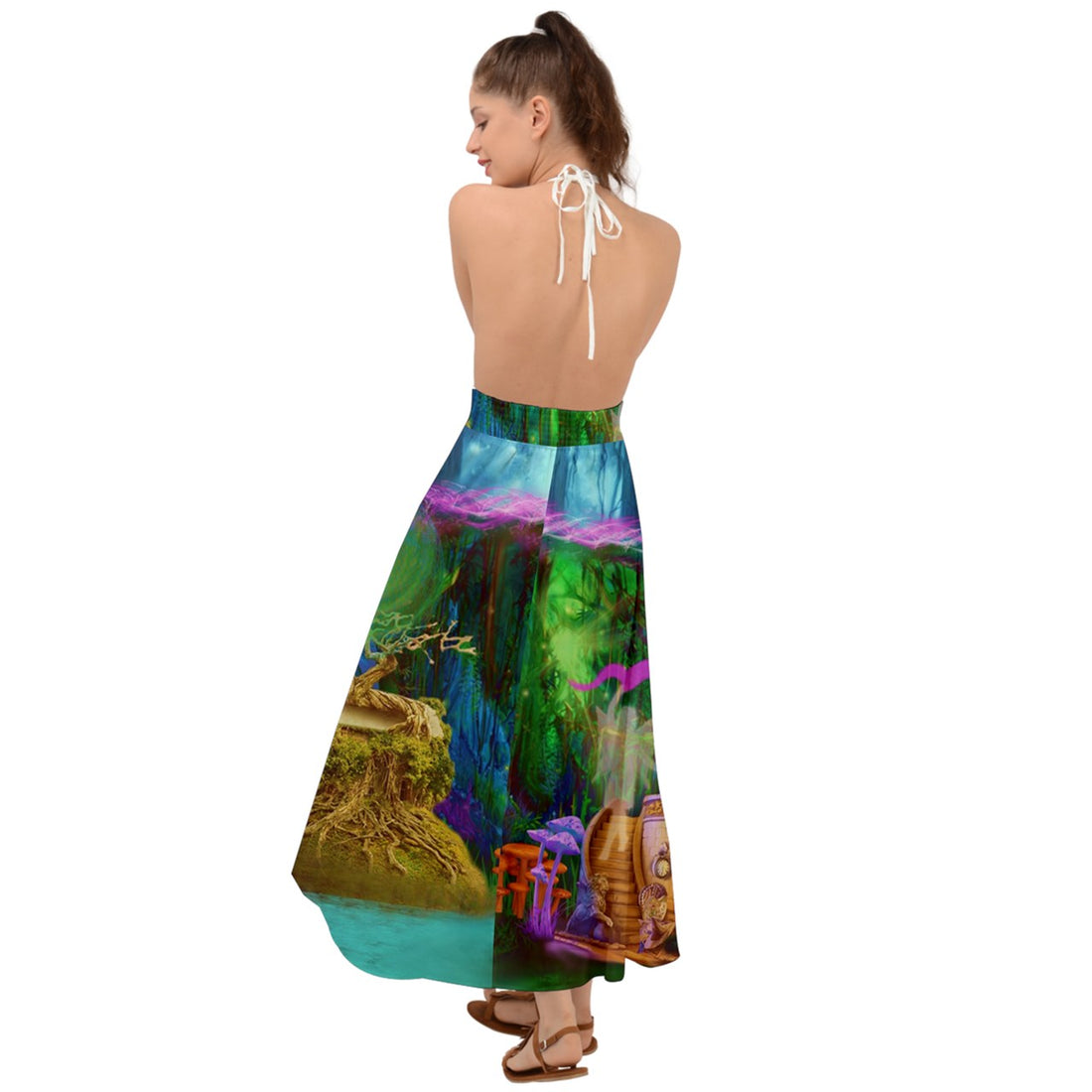 Feminine Energy Balance Backless Maxi Beach Dress