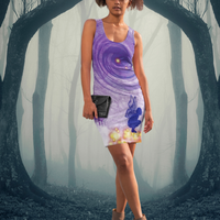 Aetherial Detox Frequency Purple Women's Cut & Sew Racerback Dress - Non Stretchy
