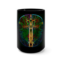 Collector's Bluish Magic Sword Black Mug 15oz