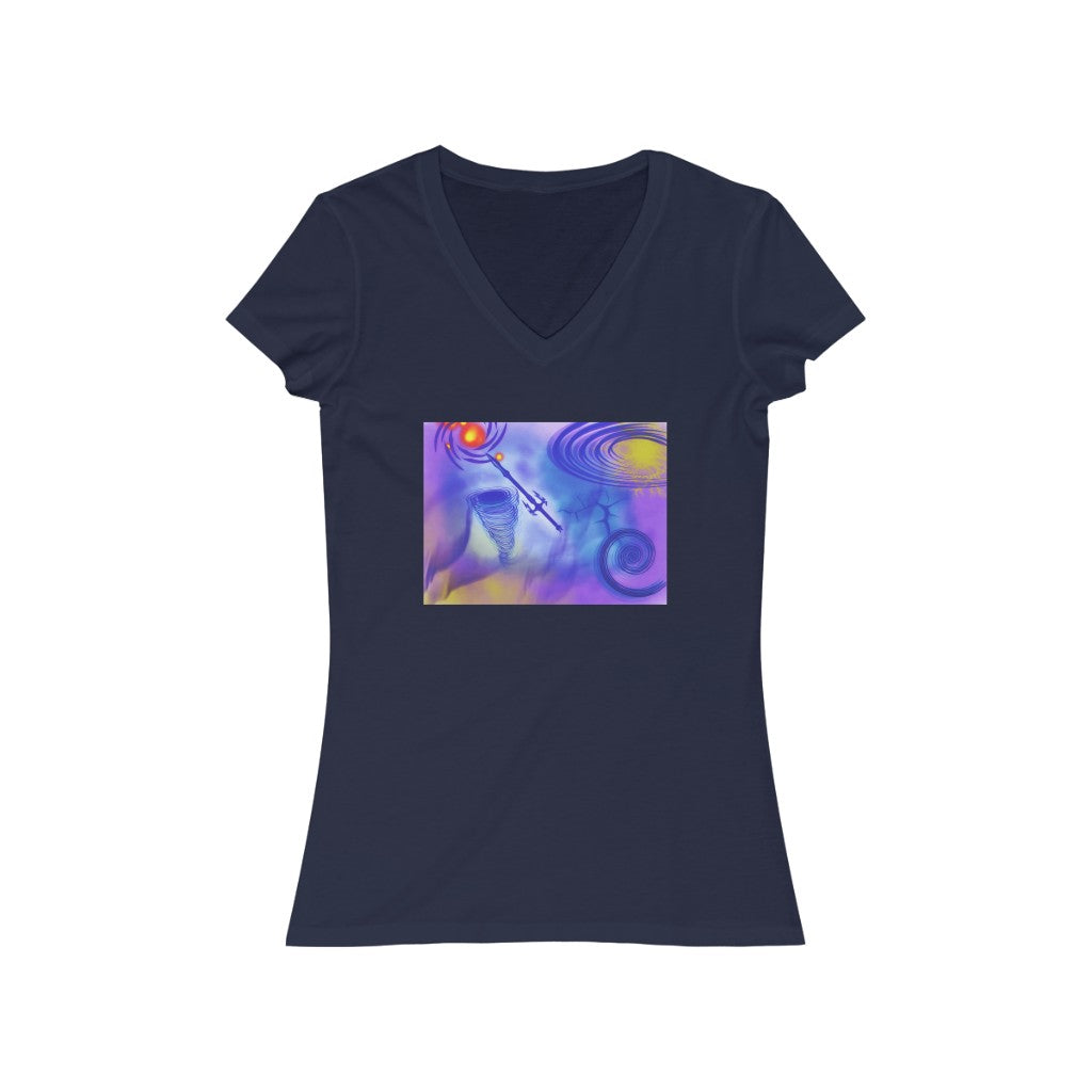 Anti Mind Control Women's Jersey Short Sleeve V-Neck Tee