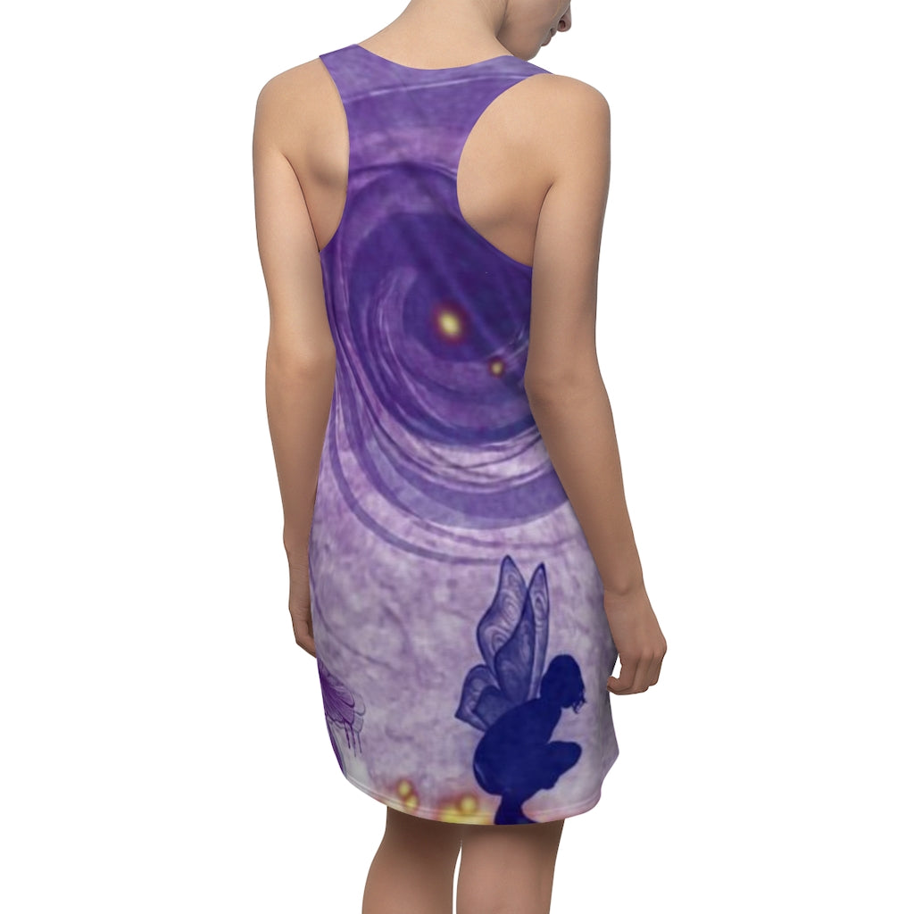 Aetherial Detox Frequency Purple Women's Cut & Sew Racerback Dress - Non Stretchy