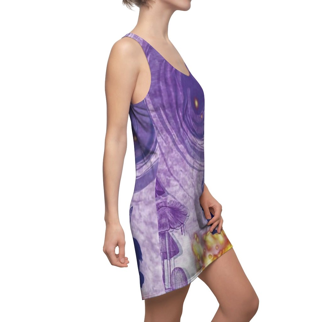 Aetherial Detox Frequency Purple Women's Cut & Sew Racerback Dress - Non Stretchy