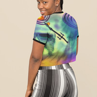 Anti Mind Control Green AOP Crop Tee