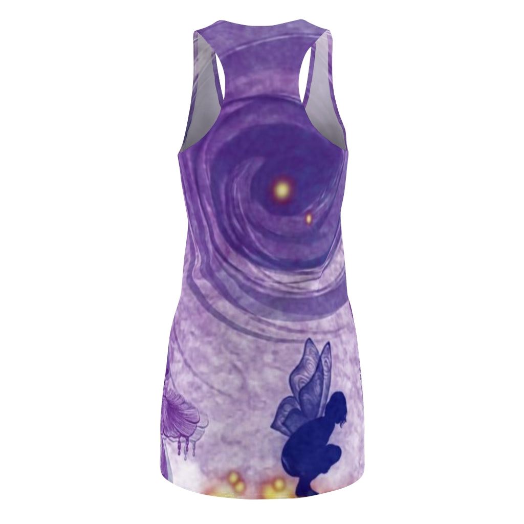 Aetherial Detox Frequency Purple Women's Cut & Sew Racerback Dress - Non Stretchy
