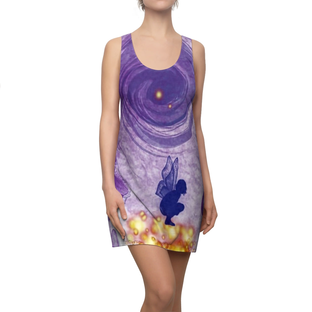 Aetherial Detox Frequency Purple Women's Cut & Sew Racerback Dress - Non Stretchy